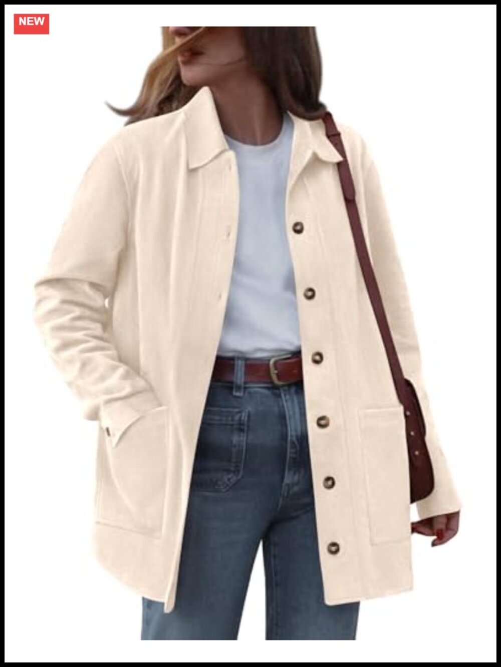 Faux Suede Jacket Women Long Sleeve Button Down Casual Fall Winter Lightweight